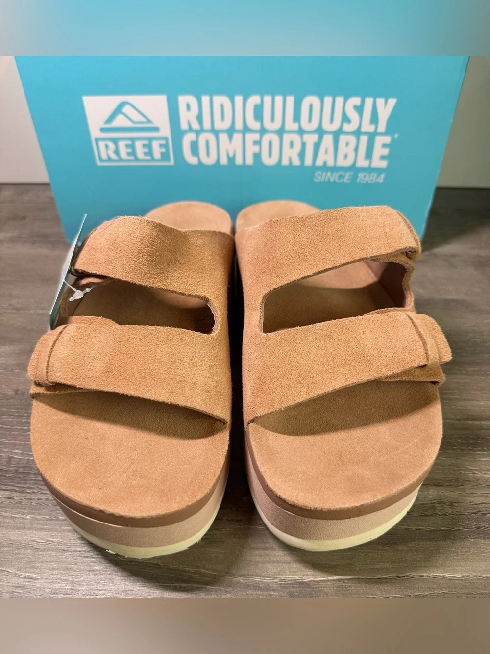 Reef Ojai Gigi Platform Cork Slide Sandals size 6 $130 NWT